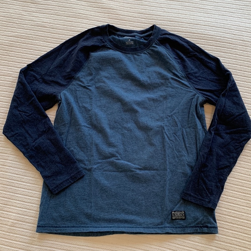 Flag & Anthem Men’s Long Sleeve Soft Jersey Raglan Shirt Size M(Blue)